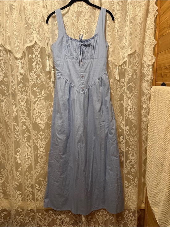 Derek Heart Dresses & Skirts - Derek Heart Light Blue Sleeveless Maxi Dress with Button Front
